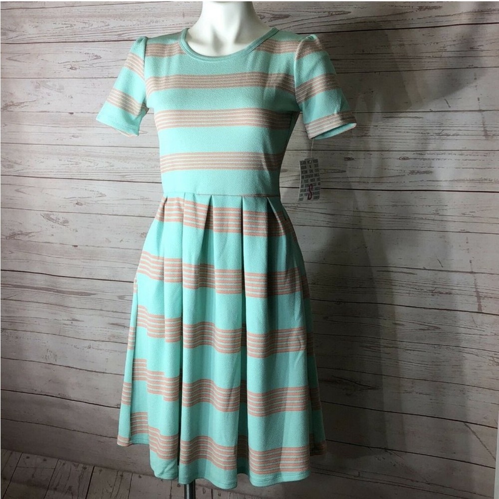 Lularoe Striped Teal Dress